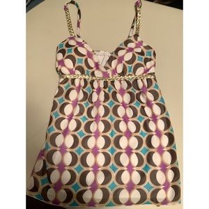 Excellent Condition Charlotte Russe Gold Spaghetti Strap Lined Top Size Medium